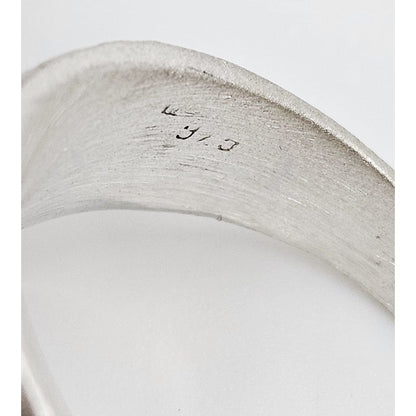RG Sterling Jewelry Superb Designer Signed RG Sterling Textured Face Modernist Statement Ring