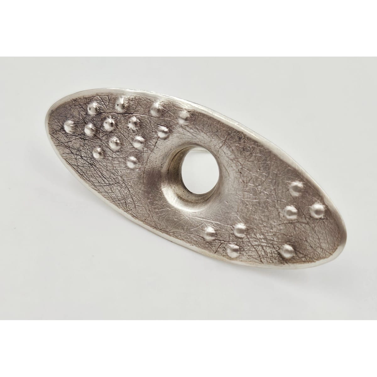 RG Sterling Jewelry Superb Designer Signed RG Sterling Textured Face Modernist Statement Ring