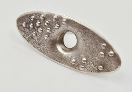 RG Sterling Jewelry Superb Designer Signed RG Sterling Textured Face Modernist Statement Ring