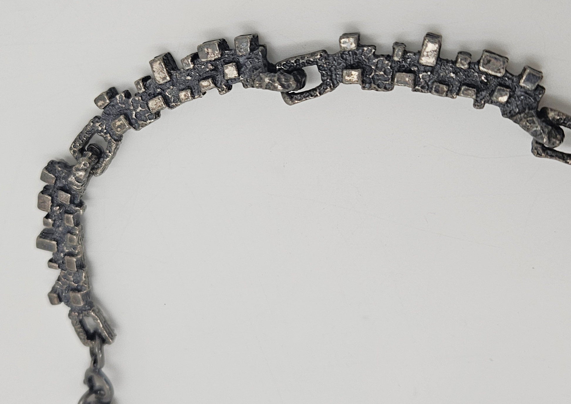 Robert Larin Jewelry Robert Larin Brutalist Silver Huge Collar Statement Pendant Necklace C. 60/70s