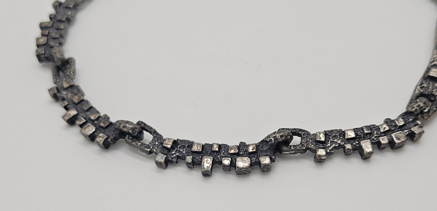 Robert Larin Jewelry Robert Larin Brutalist Silver Huge Collar Statement Pendant Necklace C. 60/70s