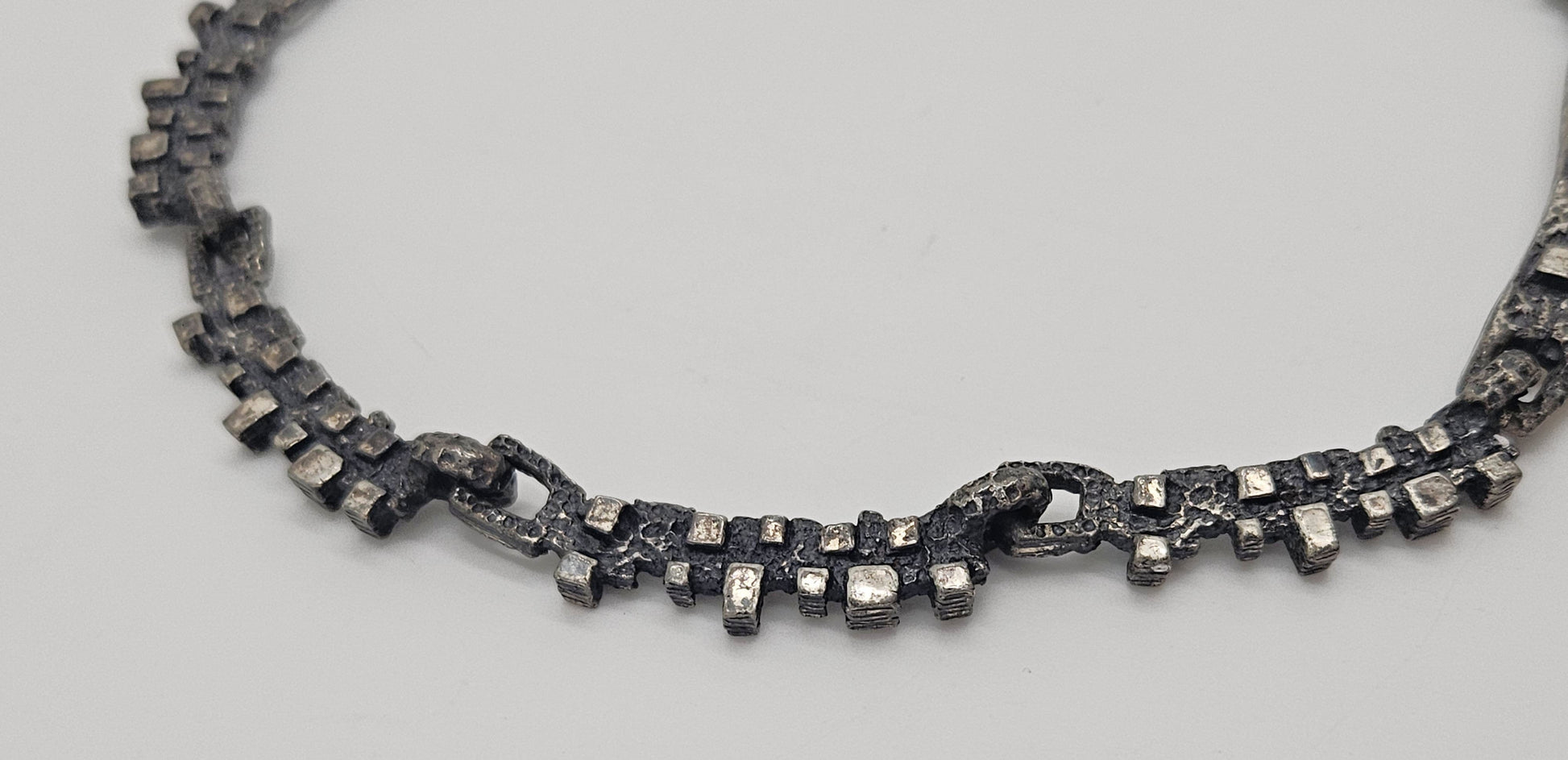 Robert Larin Jewelry Robert Larin Brutalist Silver Huge Collar Statement Pendant Necklace C. 60/70s