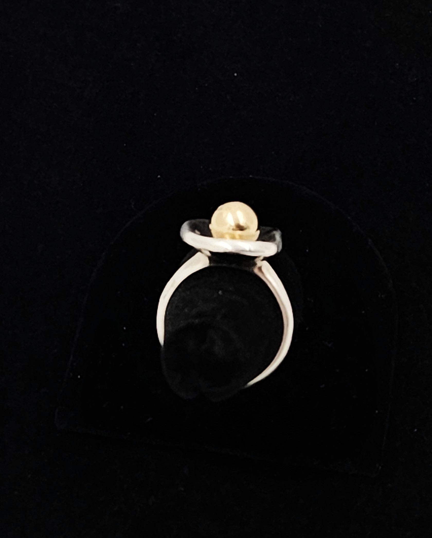Robert Lee Morris Jewelry RLM - Robert Lee Morris Sterling & 14k Abstract Modernist Cocktail Ring