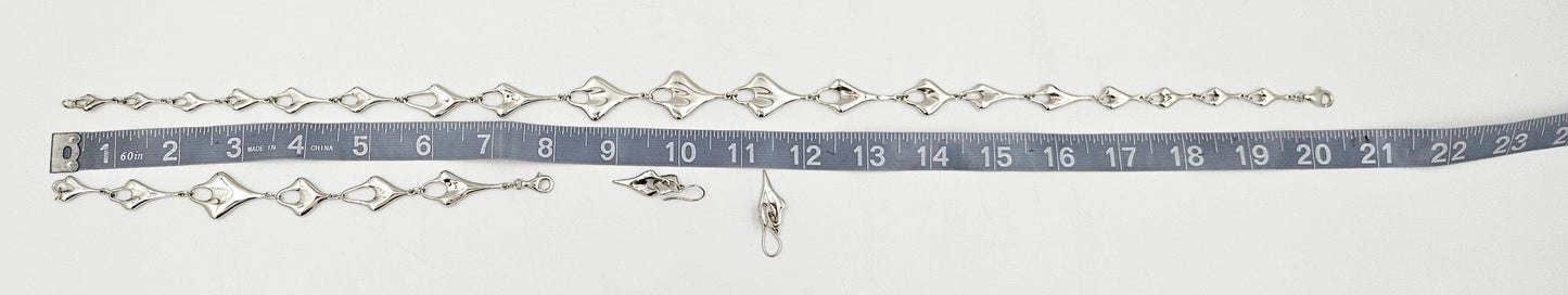 Robert Lee Morris Jewelry RLM Robert Lee Morris Sterling Modernist Necklace Bracelet Earrings Set 1980s