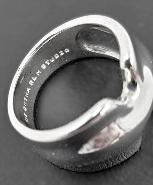 Robert Lee Morris Jewelry Robert Lee Morris Sterling Modernist Bone Cuff Bracelet Matching Ring Set 80's