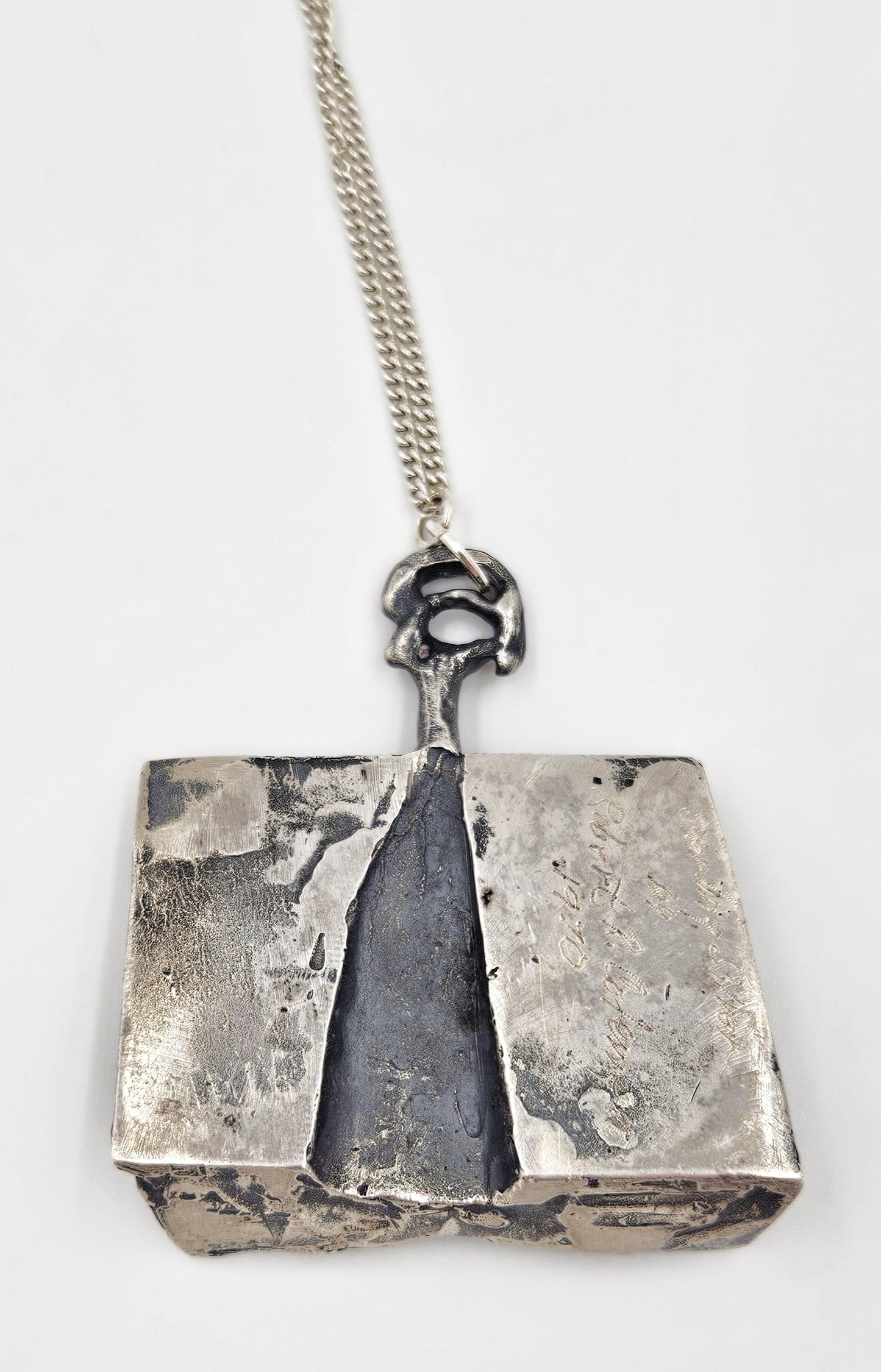 Robert R Coleman Jewelry Ultra Rare Robert Coleman 3D Abstract Brutalist XL Hefty Sterling Necklace 1970