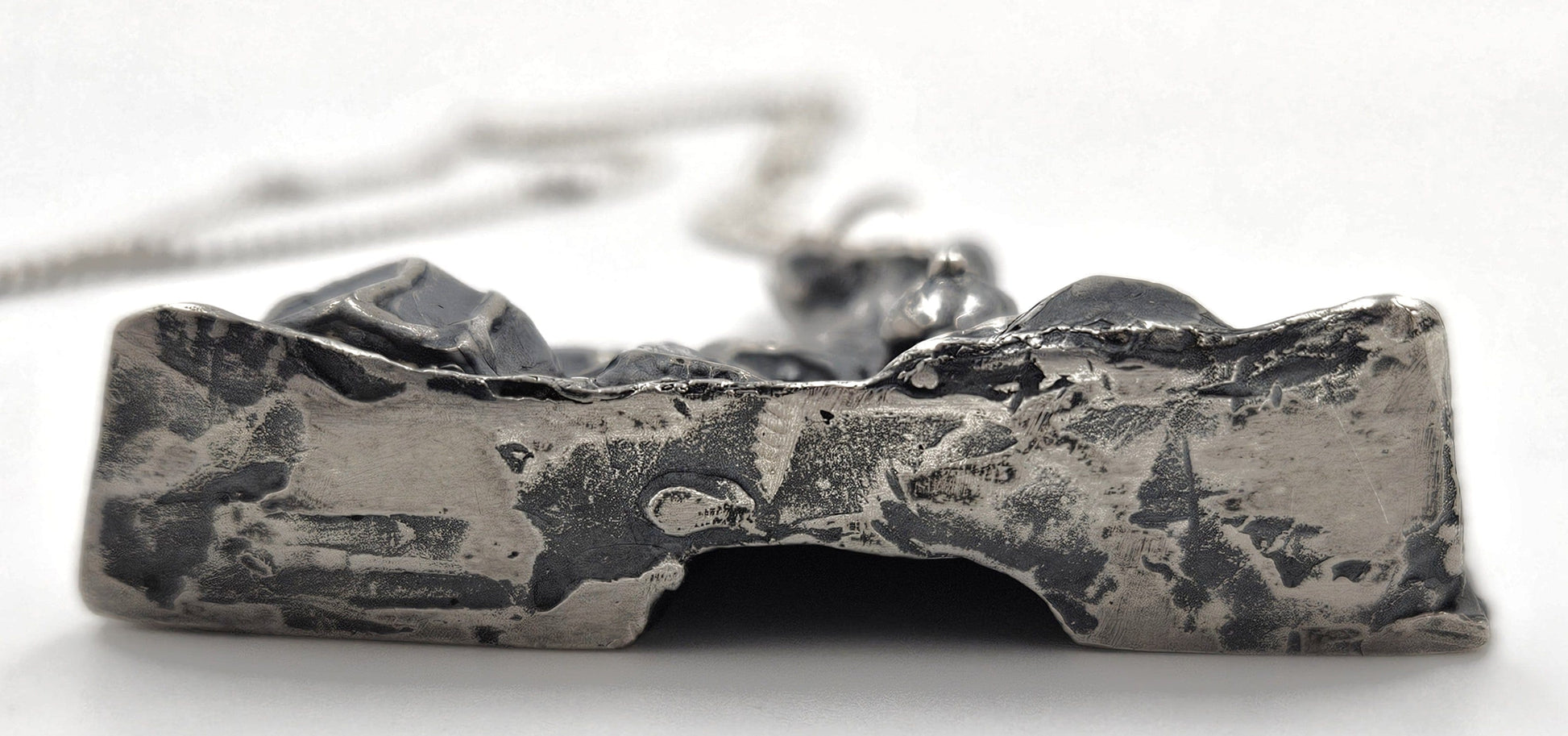 Robert R Coleman Jewelry Ultra Rare Robert Coleman 3D Abstract Brutalist XL Hefty Sterling Necklace 1970