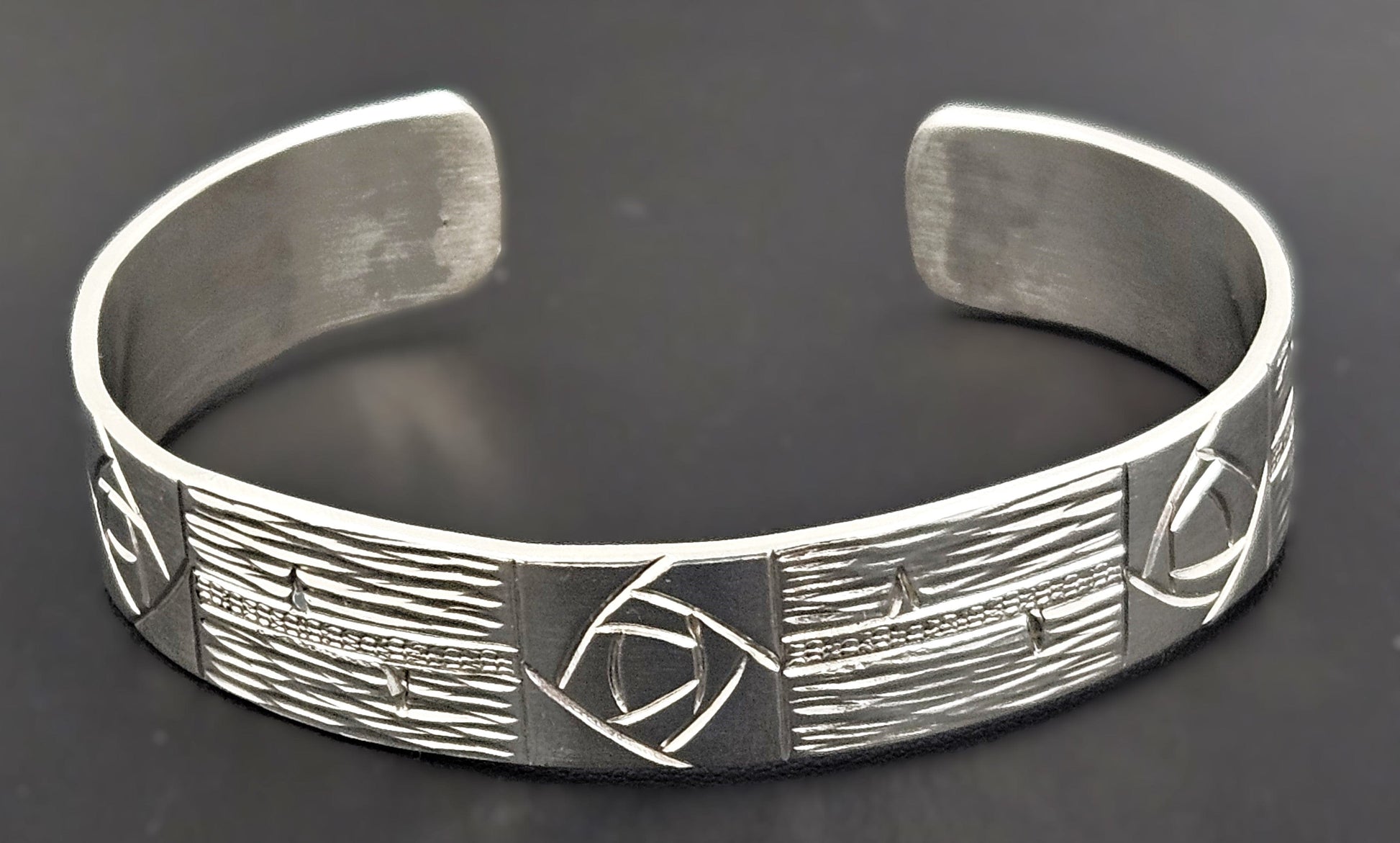 Roycroft Jewelry Rare Roycroft Renaissance Sterling Modernist Rosette Cuff Bracelet 1960-1980