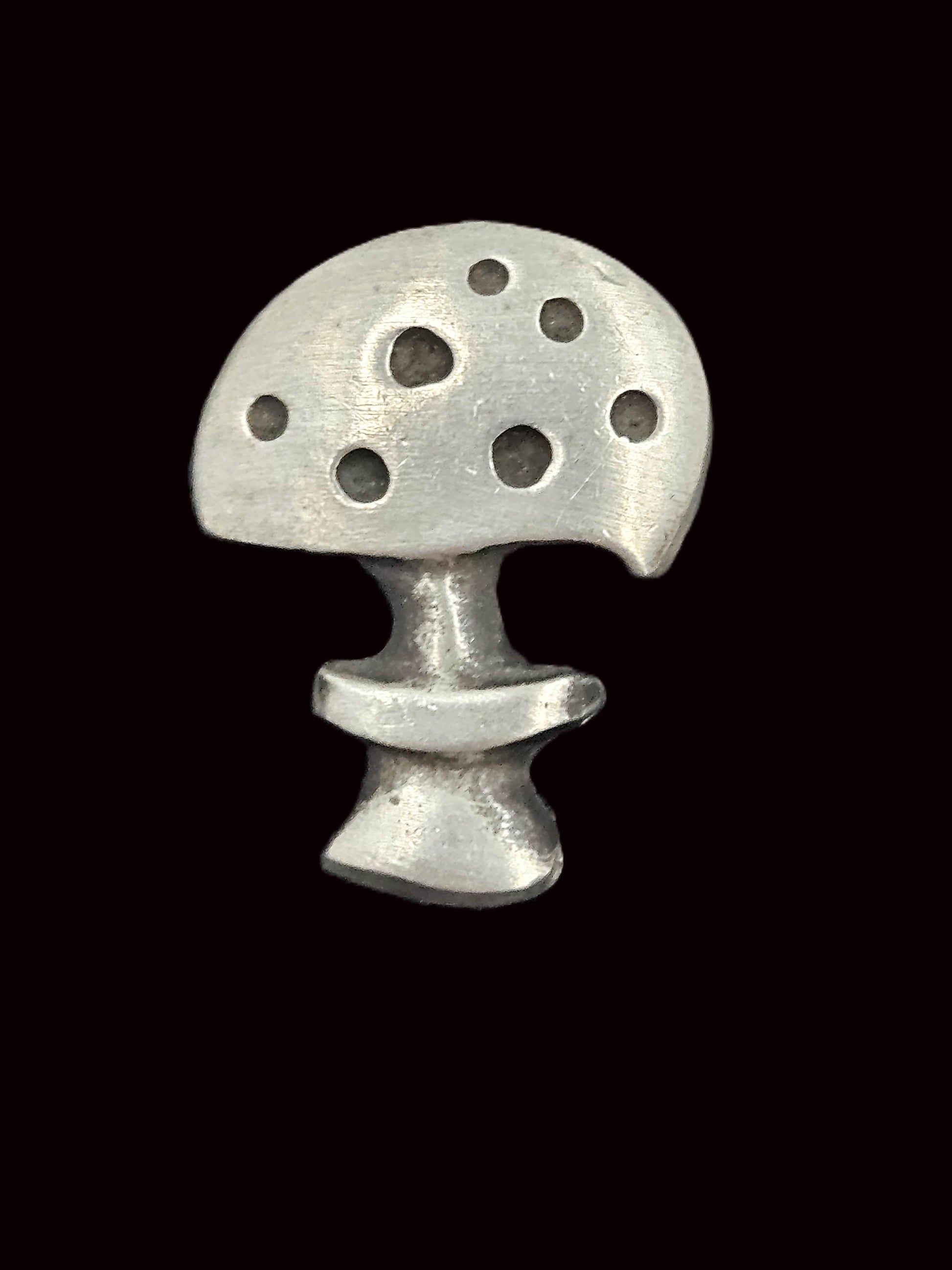 Rune Tennesmed Jewelry Rune Tennesmed Sweden Solid Pewter 3-D Mushroom Brooch Pendant C 1960's