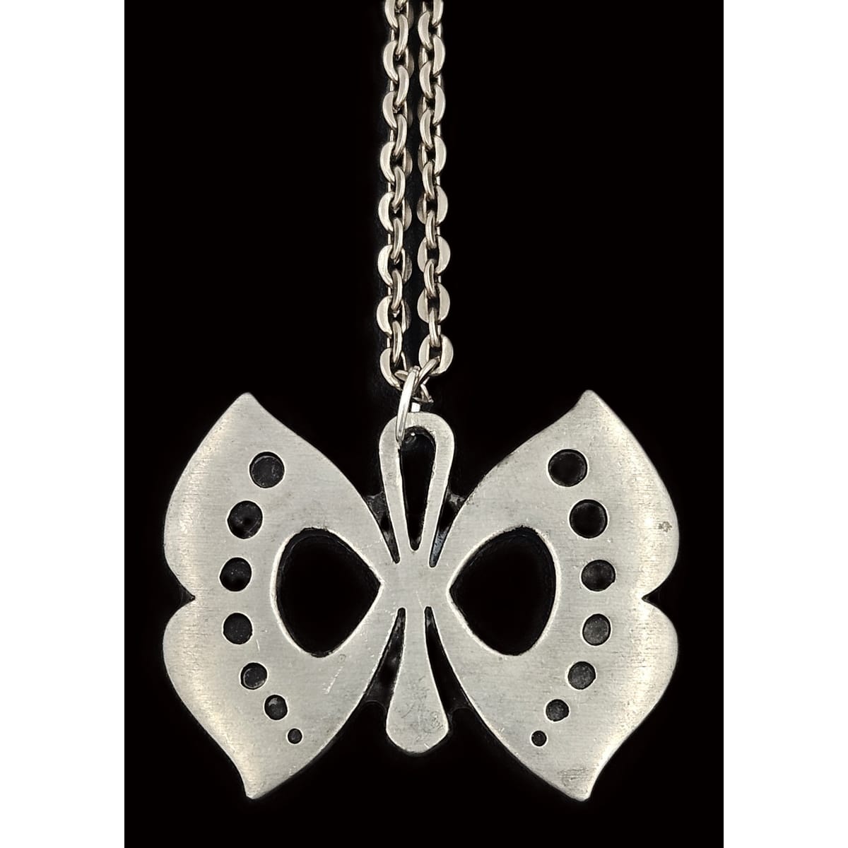 Rune Tennesmed Jewelry Rune Tennesmed XL Modernist  Butterfly Pewter Pendant Necklace C. 1960&