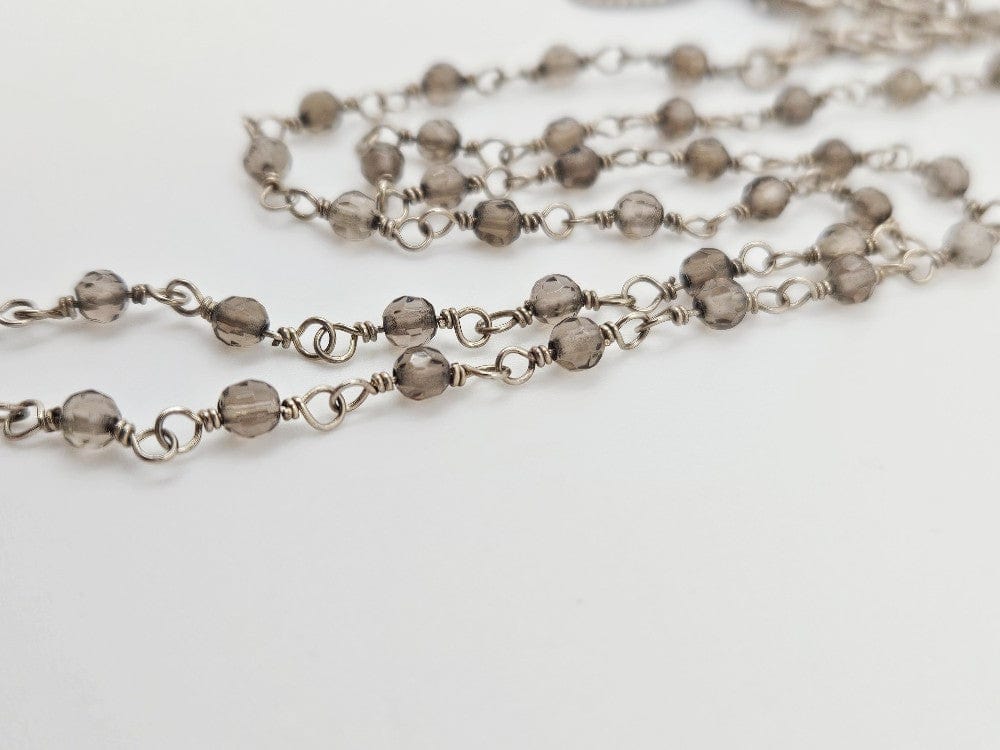 Sara Blaine Jewelry Designer Sara Blaine Vintage Sterling & Smoky Quartz Layering Necklace $449