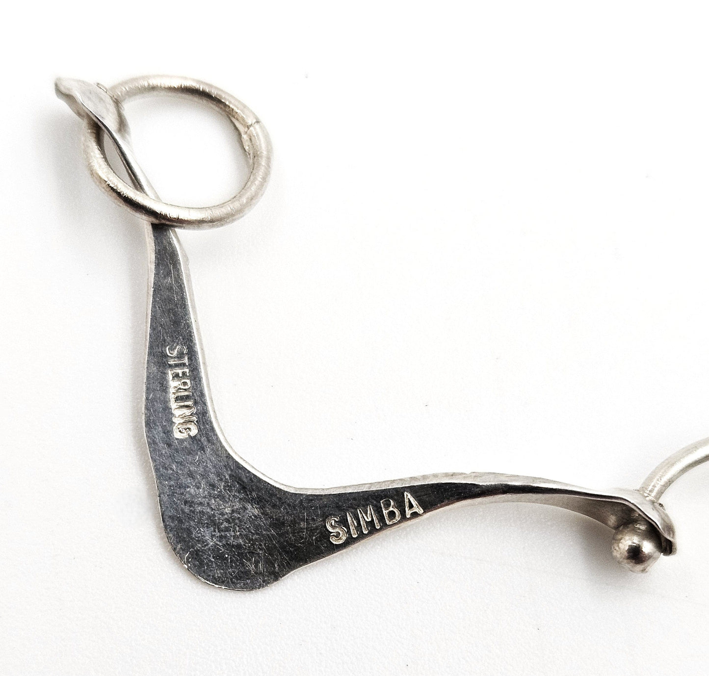 Simba Jewelry Sterling Abstract Modernist Necklace Signed Simba