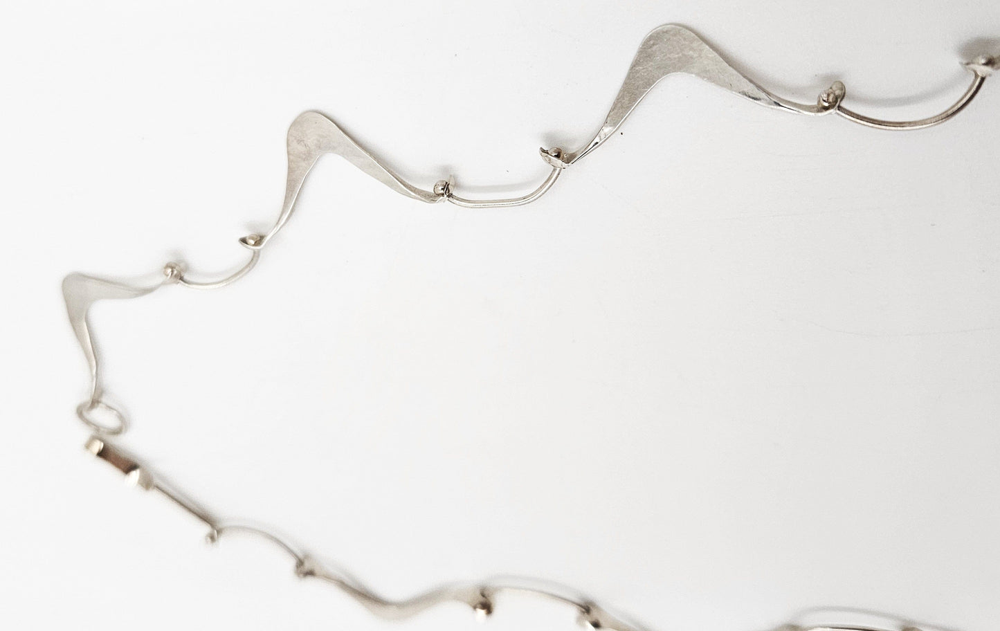 Simba Jewelry Sterling Abstract Modernist Necklace Signed Simba