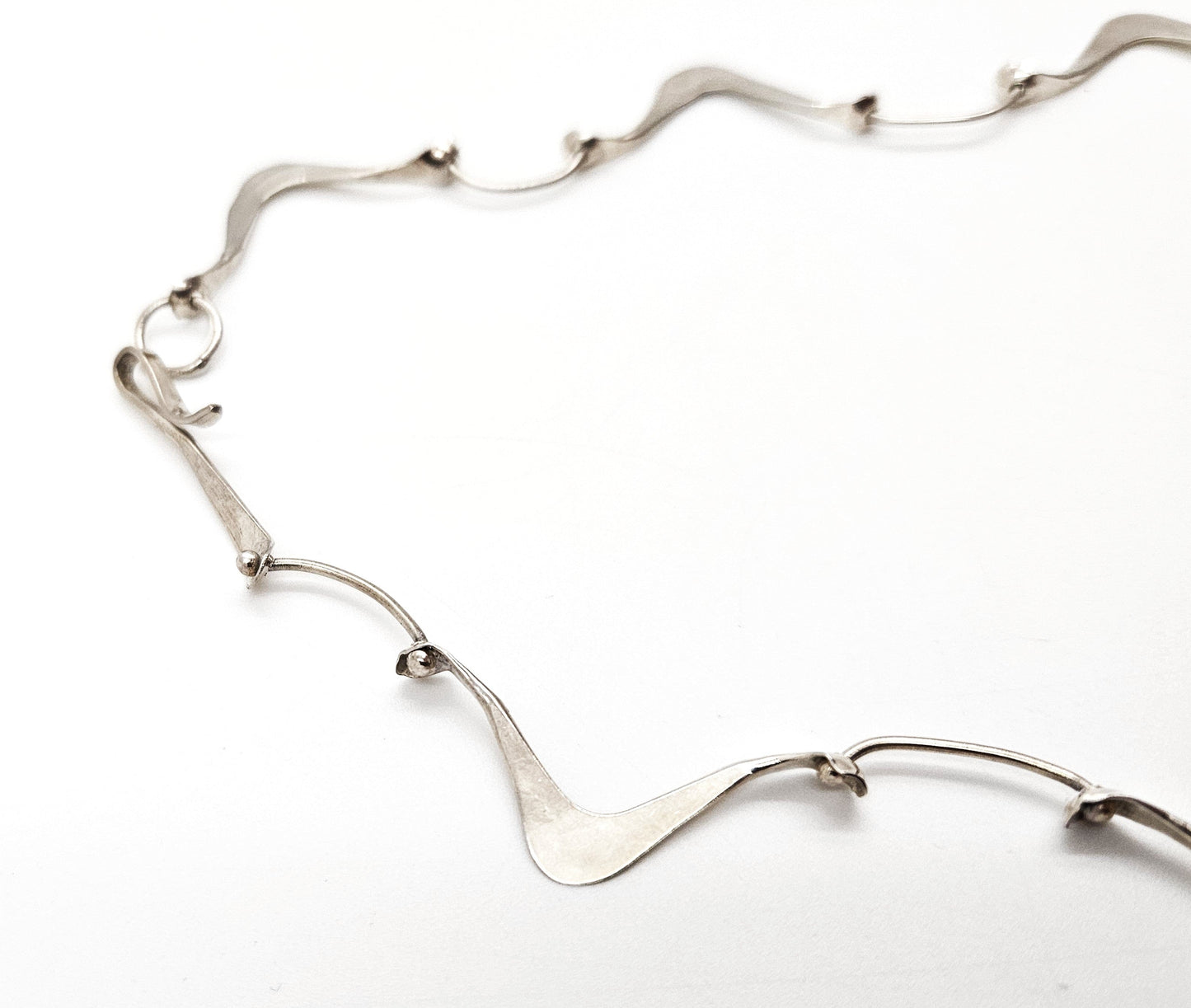 Simba Jewelry Sterling Abstract Modernist Necklace Signed Simba