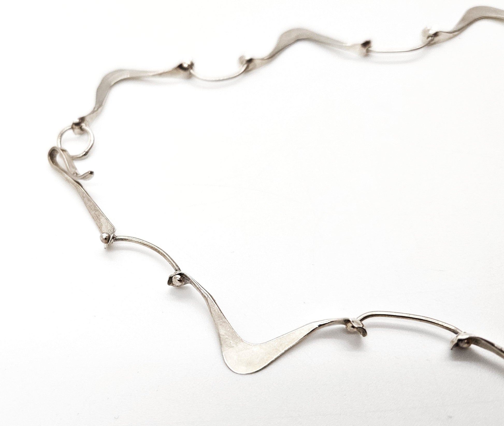 Simba Jewelry Sterling Abstract Modernist Necklace Signed Simba