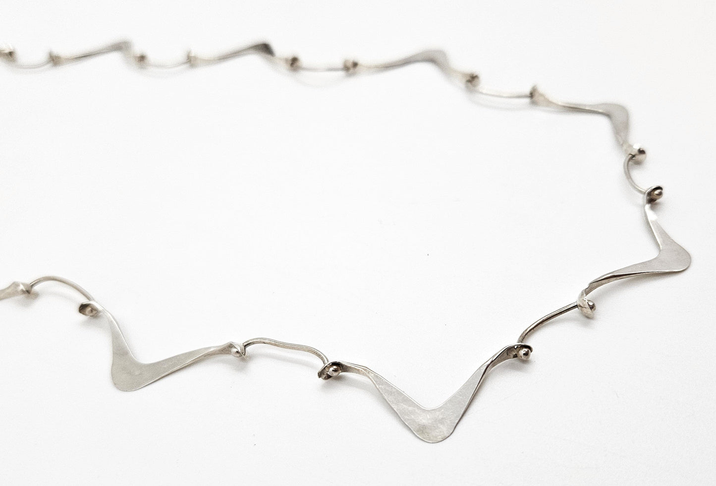 Simba Jewelry Sterling Abstract Modernist Necklace Signed Simba