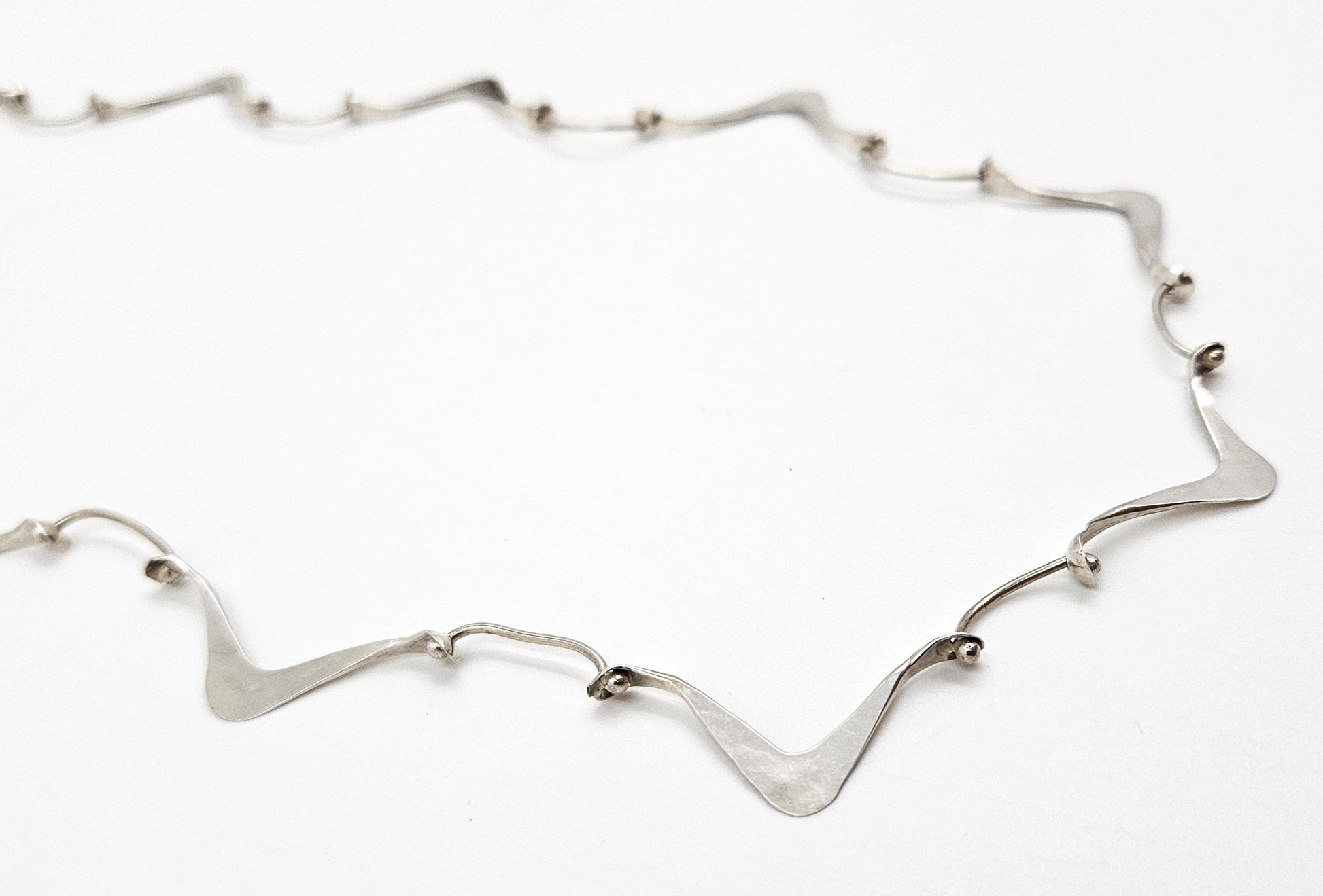 Simba Jewelry Sterling Abstract Modernist Necklace Signed Simba