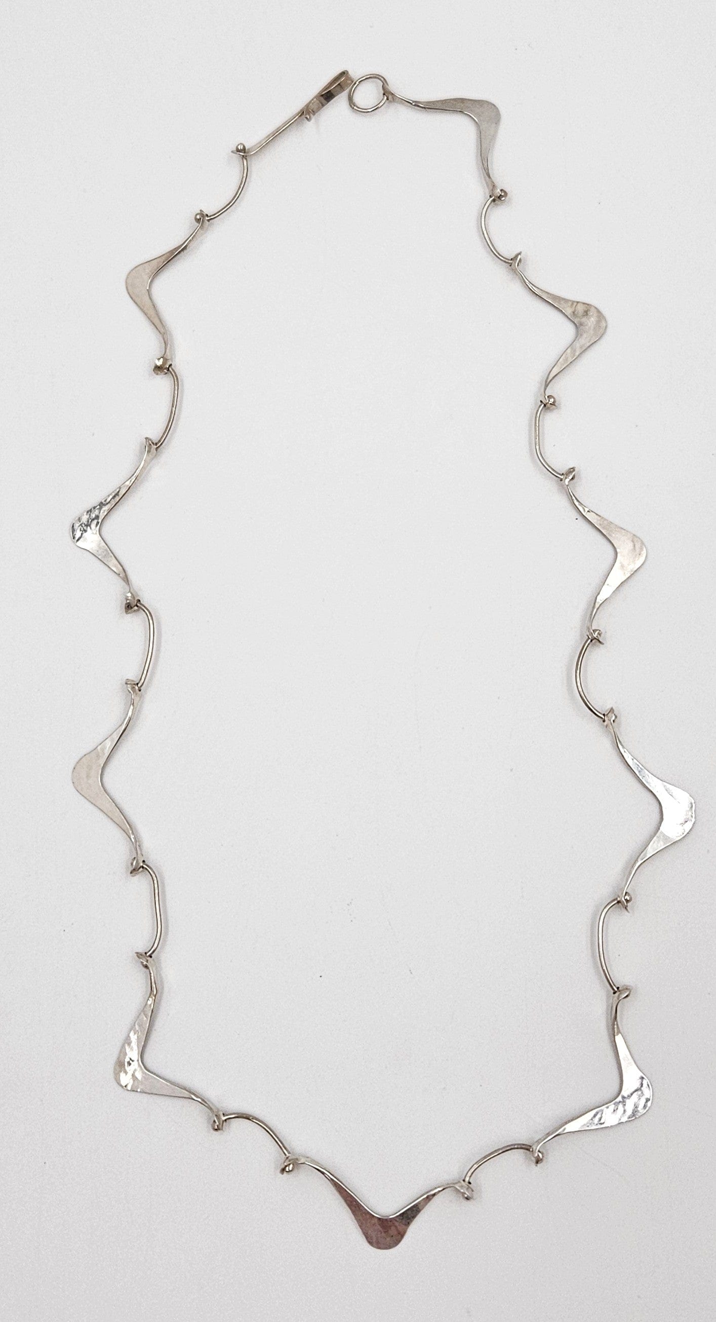 Simba Jewelry Sterling Abstract Modernist Necklace Signed Simba