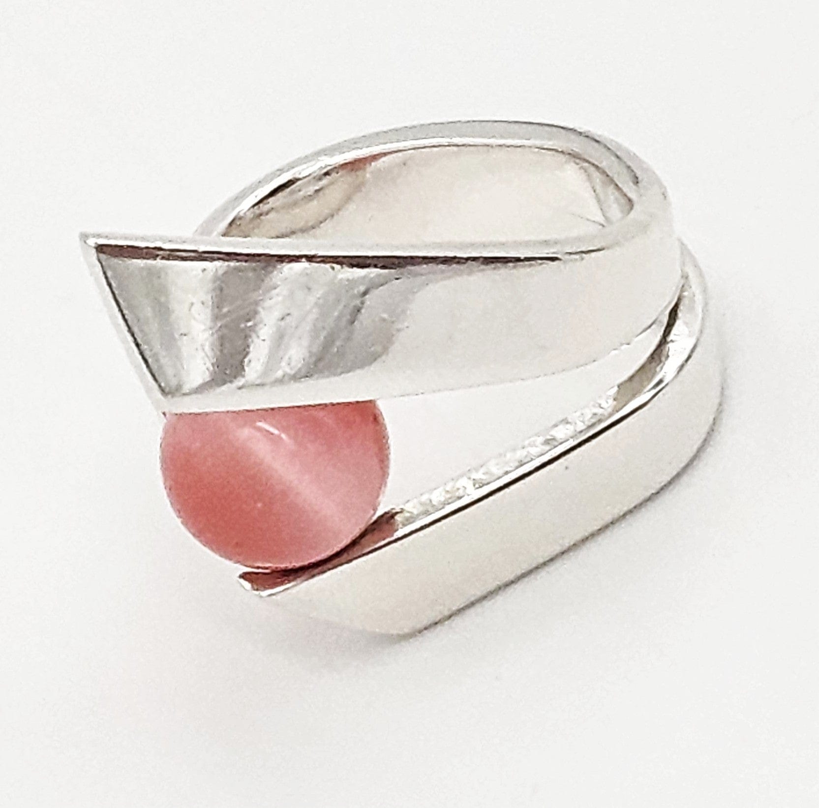 SJ Jewelry Vintage Sterling Silver SJ Abstract Modernist Cocktail Ring - POLISH