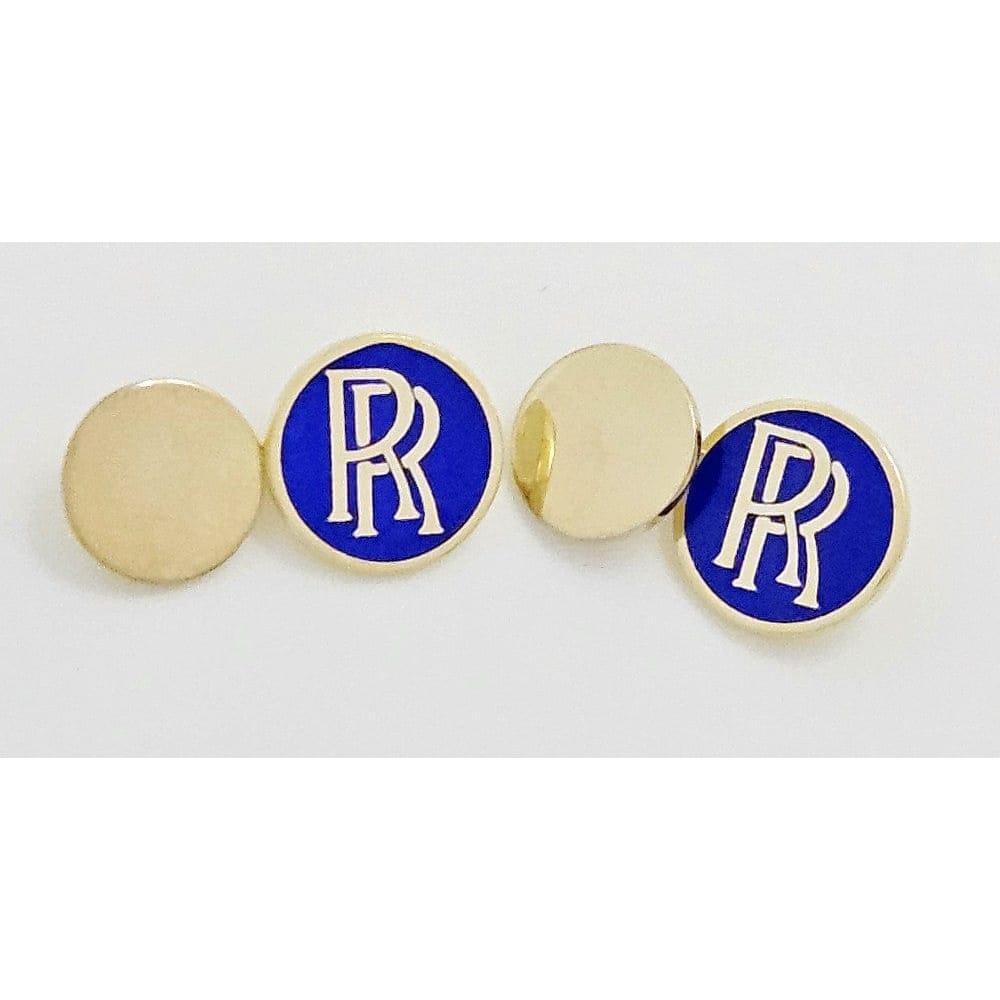 SJ Lauder for Rolls Royce Jewelry Bespoke Lauder London UK Rolls Royce Logo Sterling &amp; Enamel Cufflinks 1987