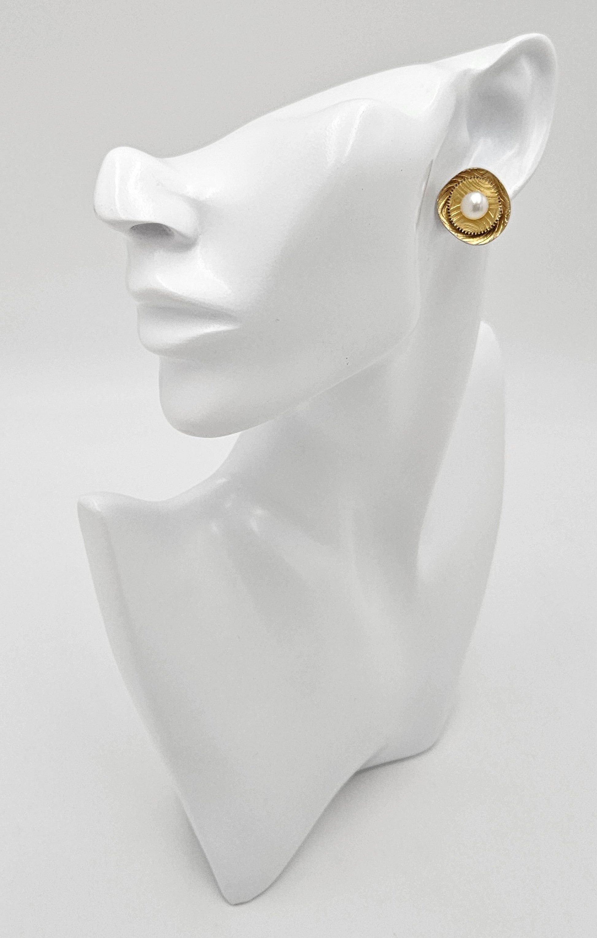 Sydney Lynch Jewelry Sydney Lynch Sterling 14k Gold Pearls Abstract Modernist 3D Earrings