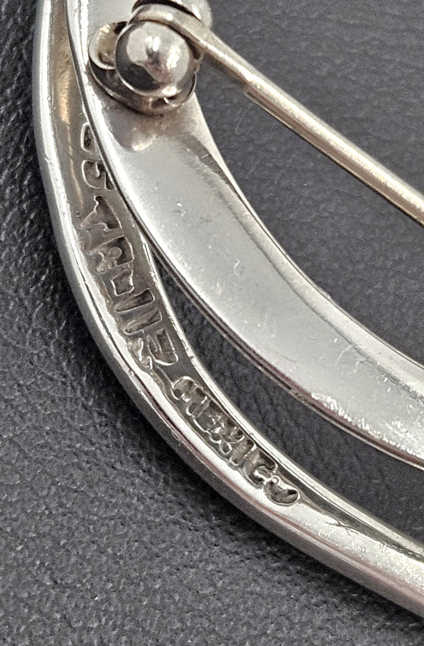 Taxco Sterling Artisan Brooch Jewelry 925 Silver Abstract Mod Brooch XL Mexico 3D Oval Shaped Brooch