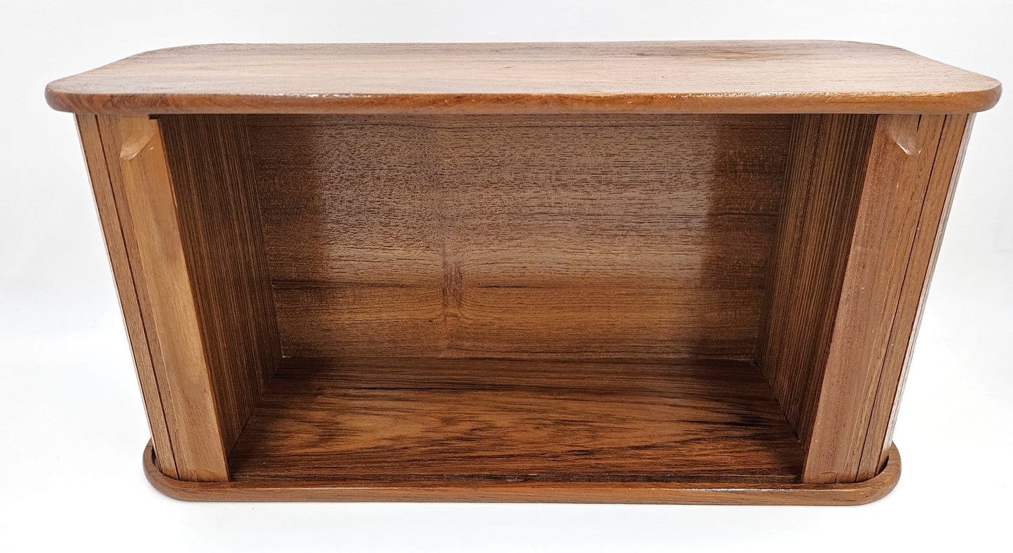 Teakwood Tambour Cabinet Cabinet Mid Century Mod Teakwood Double Tambour Door Wall Hanging Shelf Cabinet