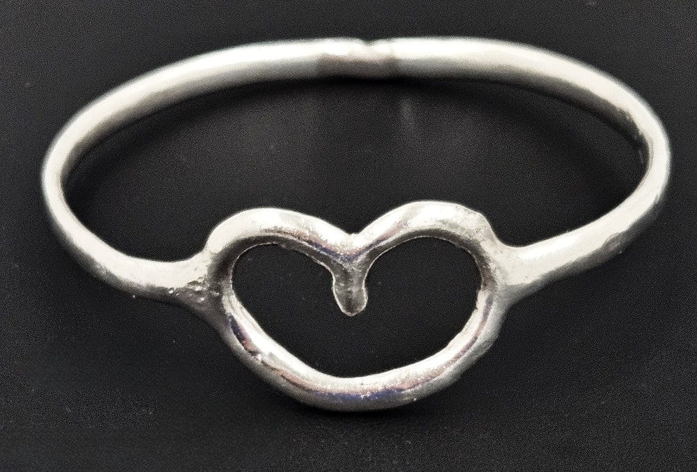 Techau Denmark Jewelry Designer Techau Denmark Sterling Silver Heart Bangle Bracelet