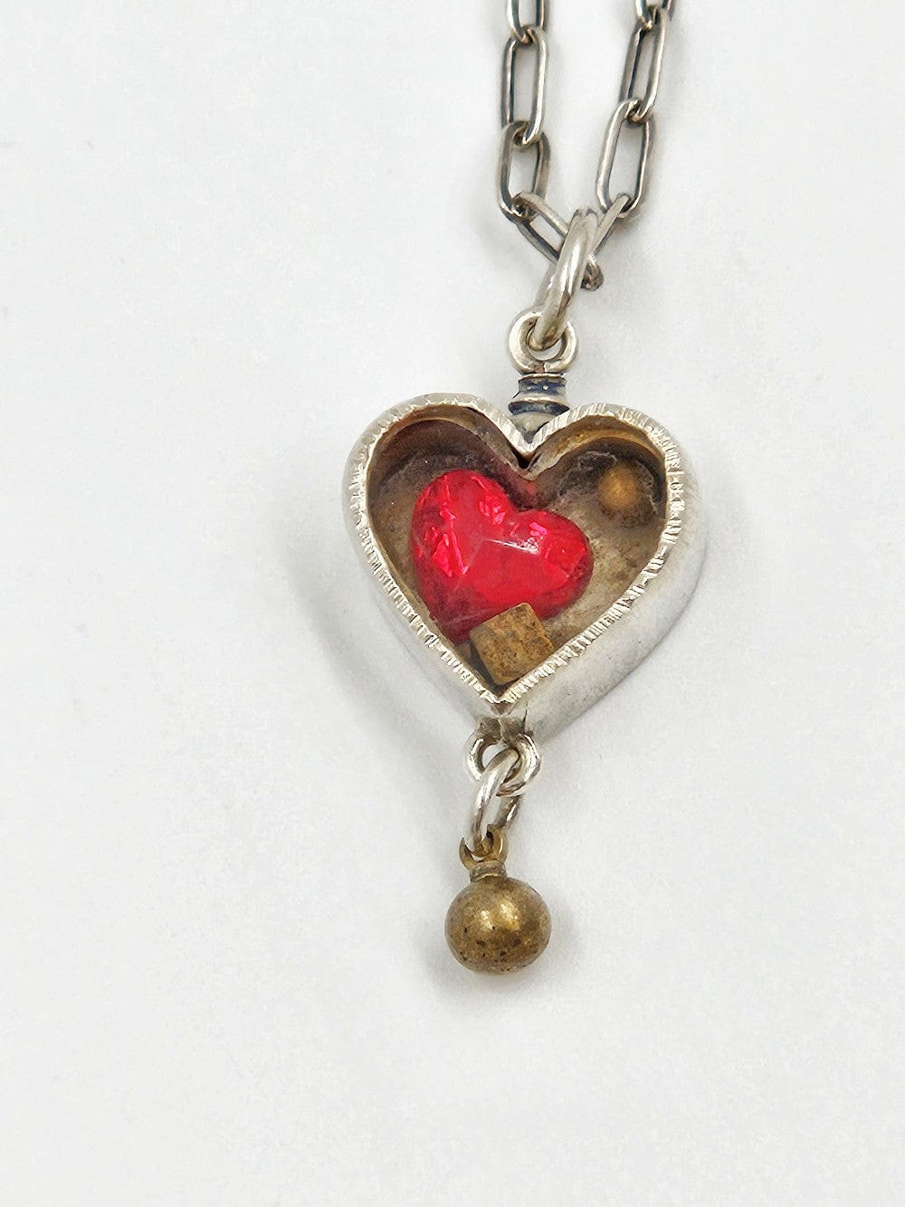 Thomas Mann Designs Jewelry Thomas Mann Designs Sterling Techno Romance Heart Necklace C. 1990