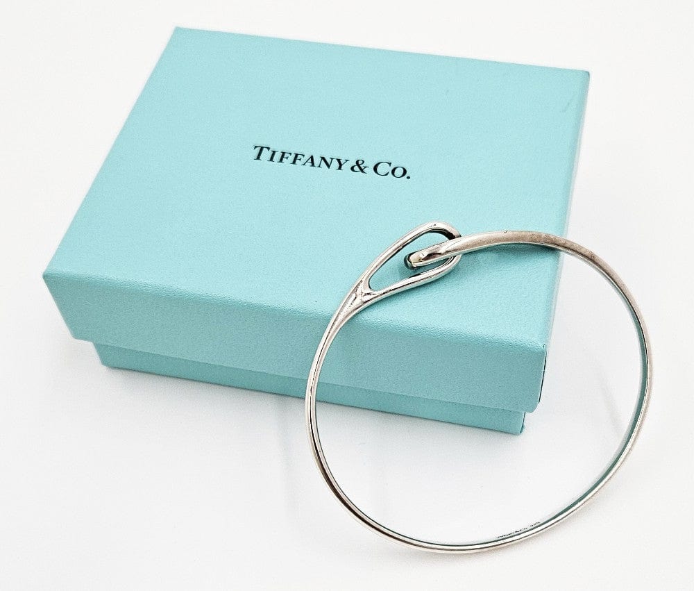 Tiffany & Co. Jewelry Superb Retired Tiffany&Co Sterling Modernist 3D Interlocking Circle Top Bangle