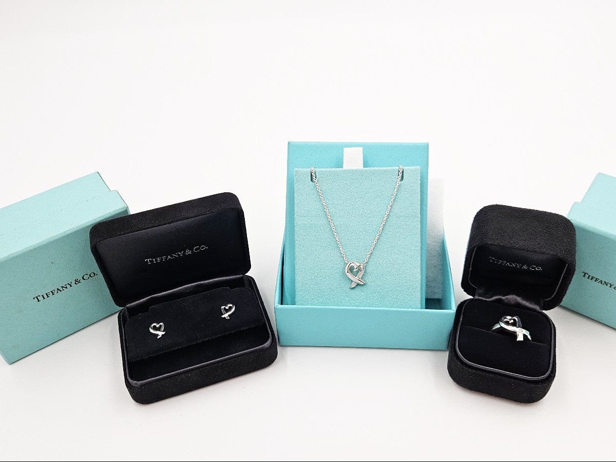 Tiffany & Co. Jewelry Superb Tiffany&Co Paloma Picasso Sterling Heart Earrings Ring Necklace Set