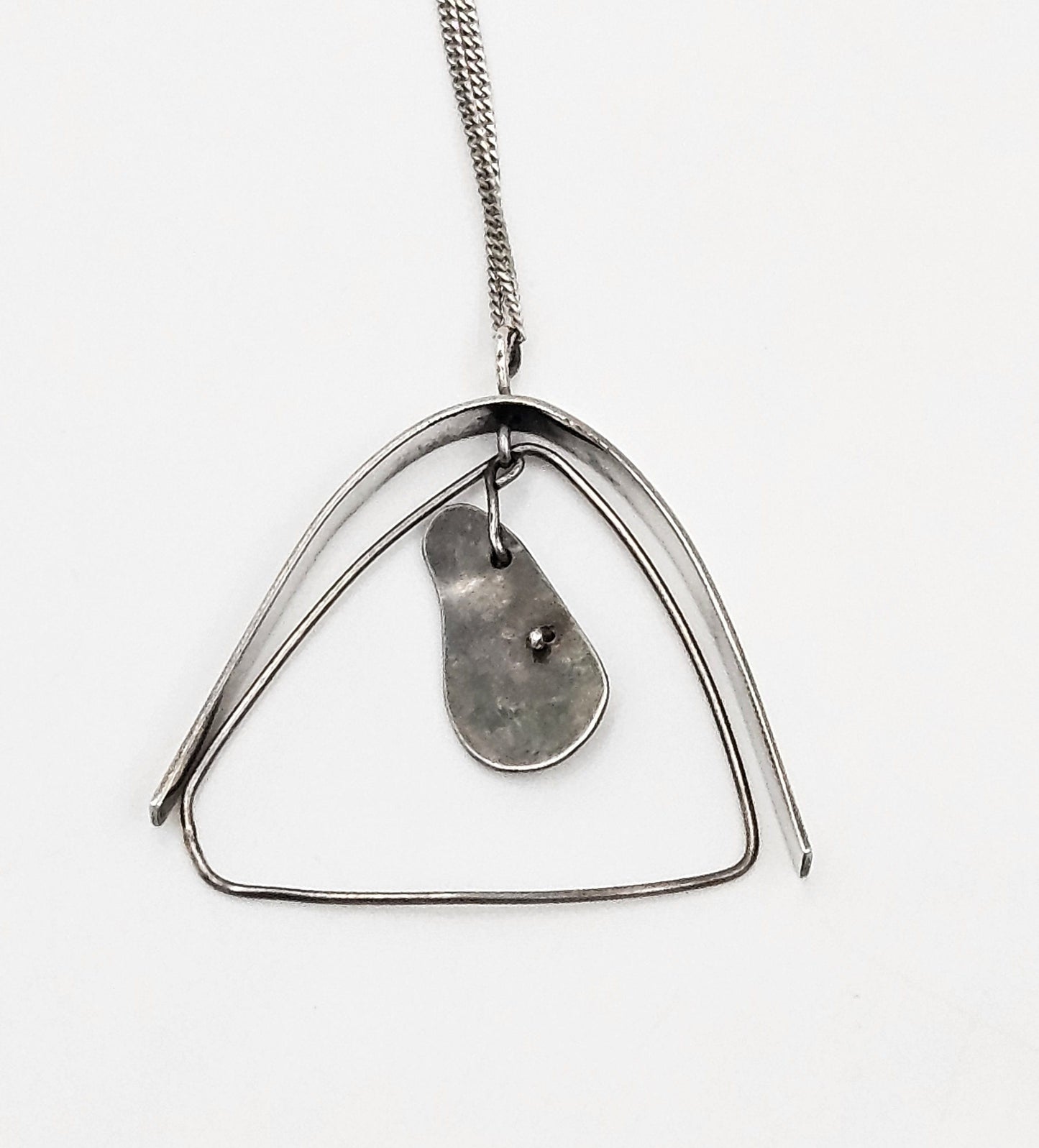 TMCMH Jewelry Abstract Modernist Kinetic Sterling Silver Pendant Necklace