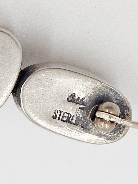 TMCMH Jewelry Artisan Sterling Silver Modernist Bar Brooch Signed