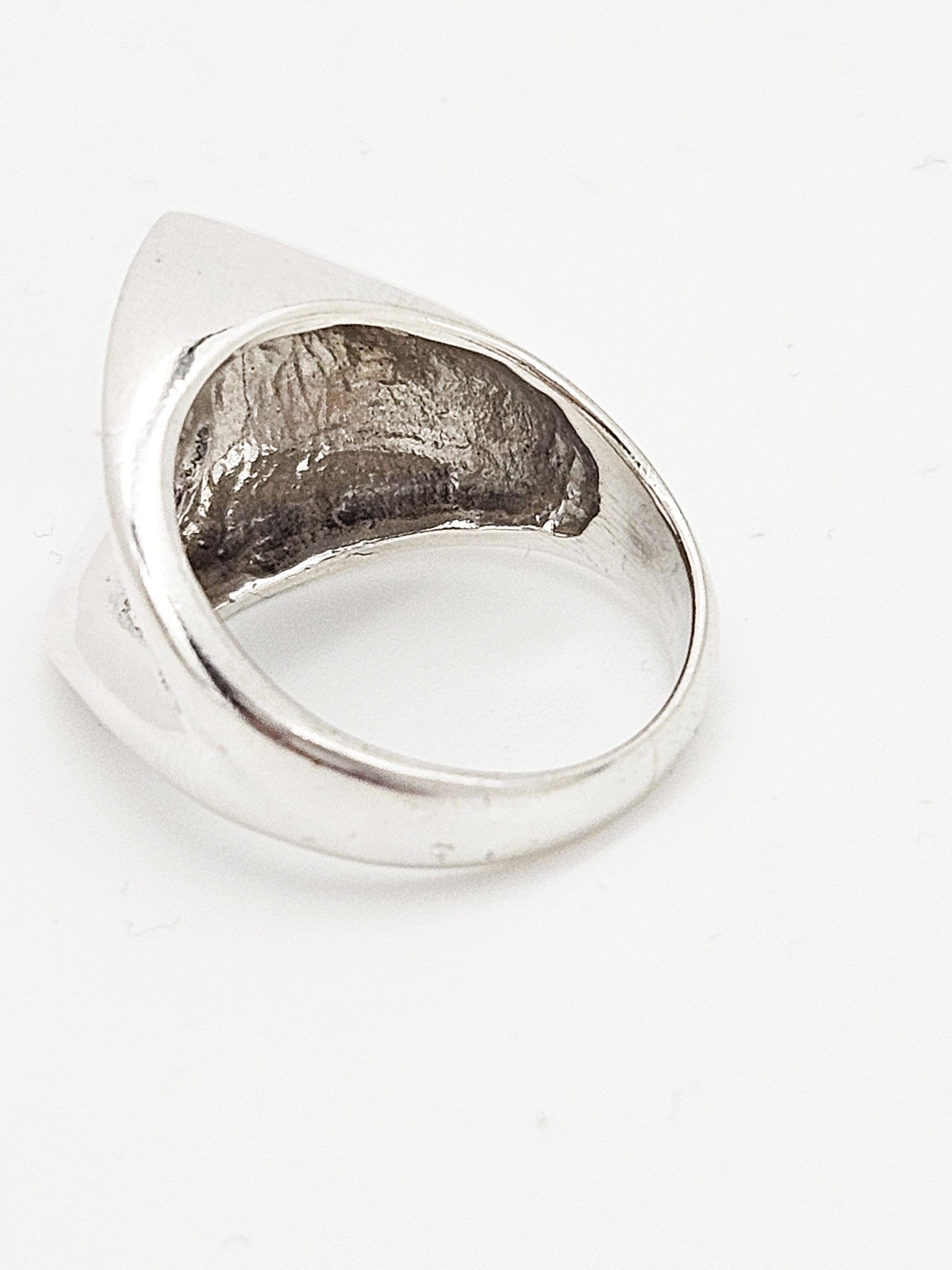 TMCMH Jewelry Vintage Sterling Silver Modernist Cocktail Ring