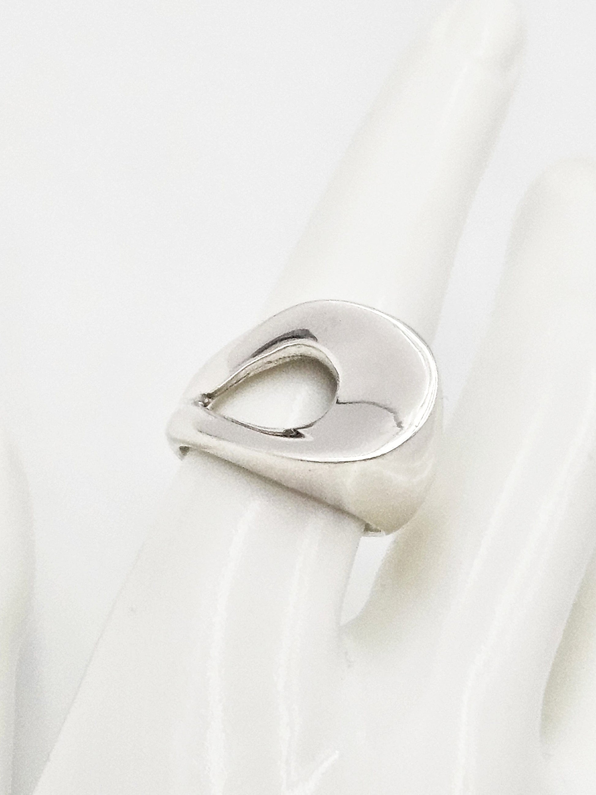 TMCMH Jewelry Vintage Sterling Silver Scandinavian Modernist Cocktail Ring
