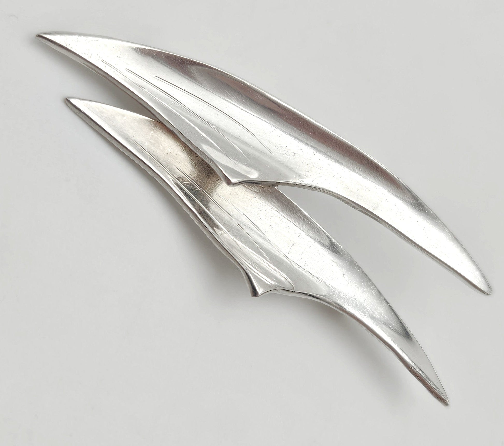 Ulrich Design Jewelry Denmark Ulrich Design Retro Atomic Modernist Sterling Silver Brooch Ca. 1950s