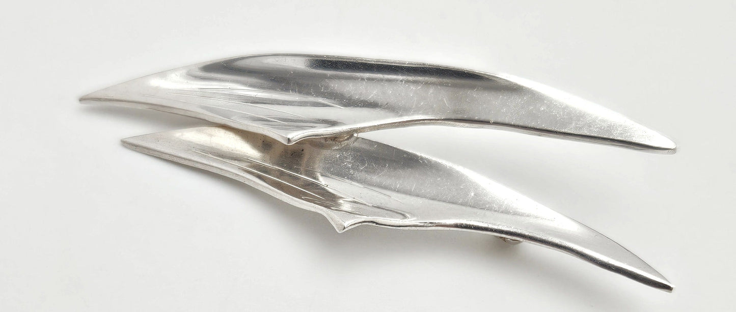 Ulrich Design Jewelry Denmark Ulrich Design Retro Atomic Modernist Sterling Silver Brooch Ca. 1950s