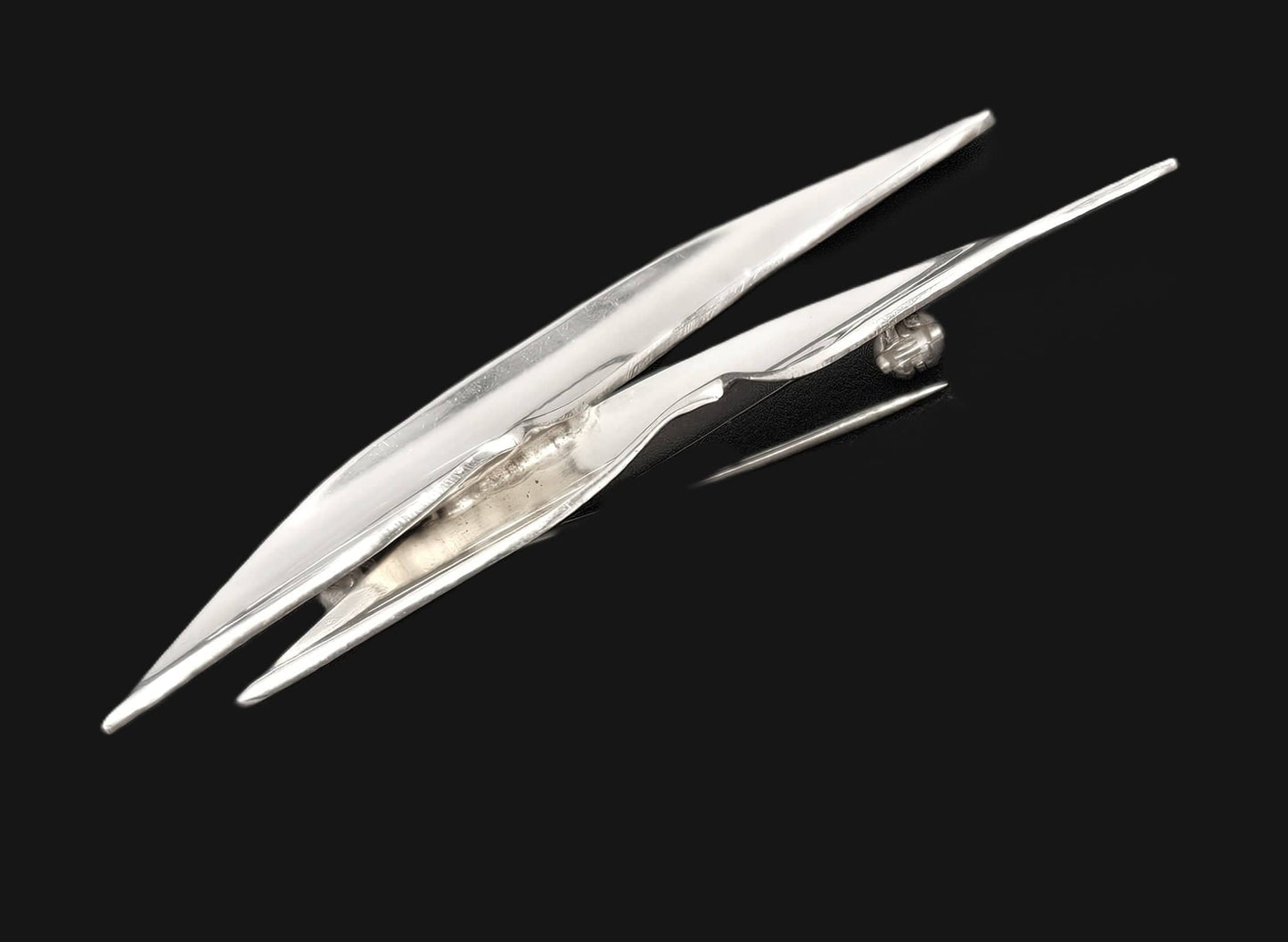 Ulrich Design Jewelry Denmark Ulrich Design Retro Atomic Modernist Sterling Silver Brooch Ca. 1950s