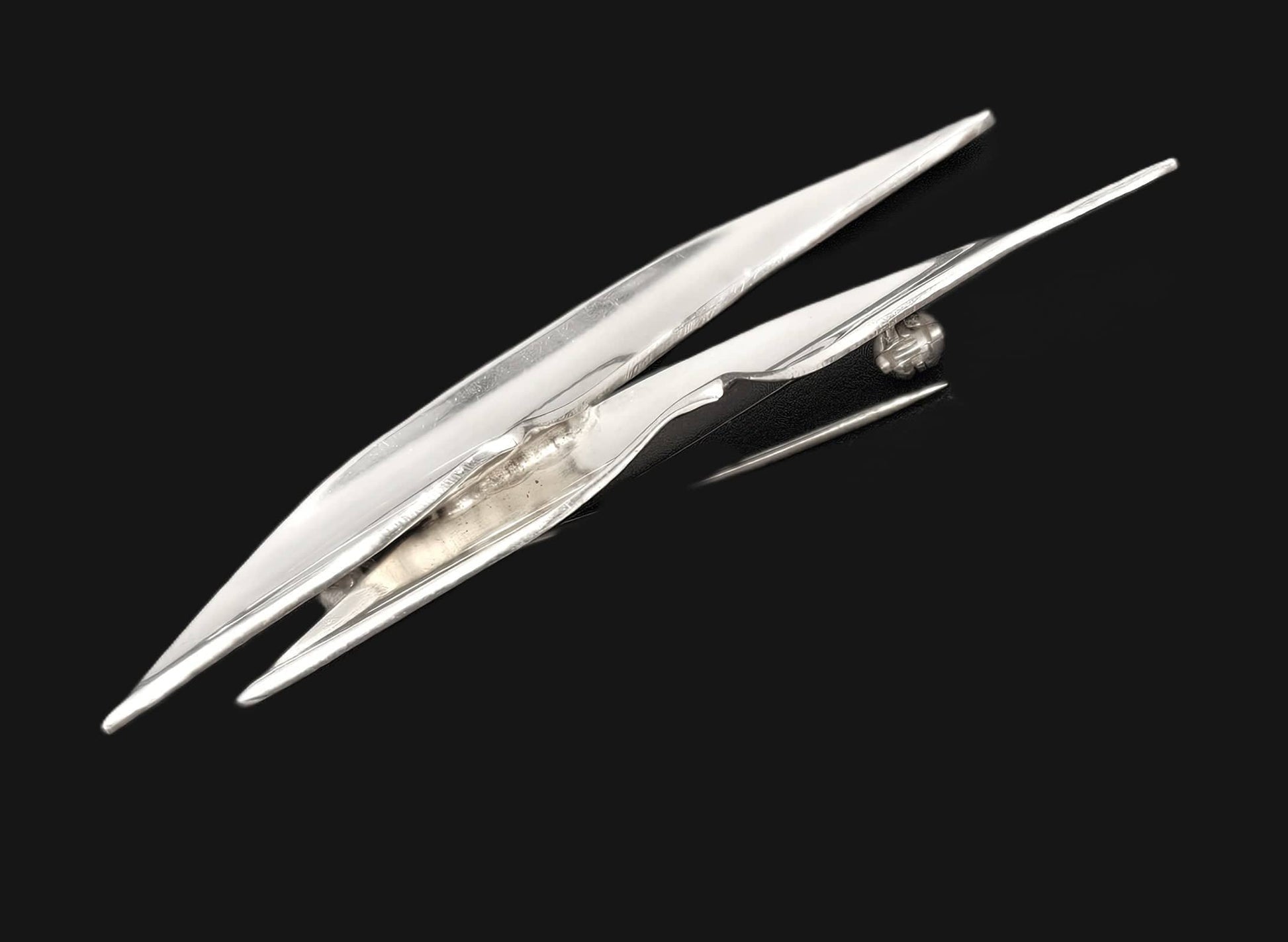 Ulrich Design Jewelry Denmark Ulrich Design Retro Atomic Modernist Sterling Silver Brooch Ca. 1950s