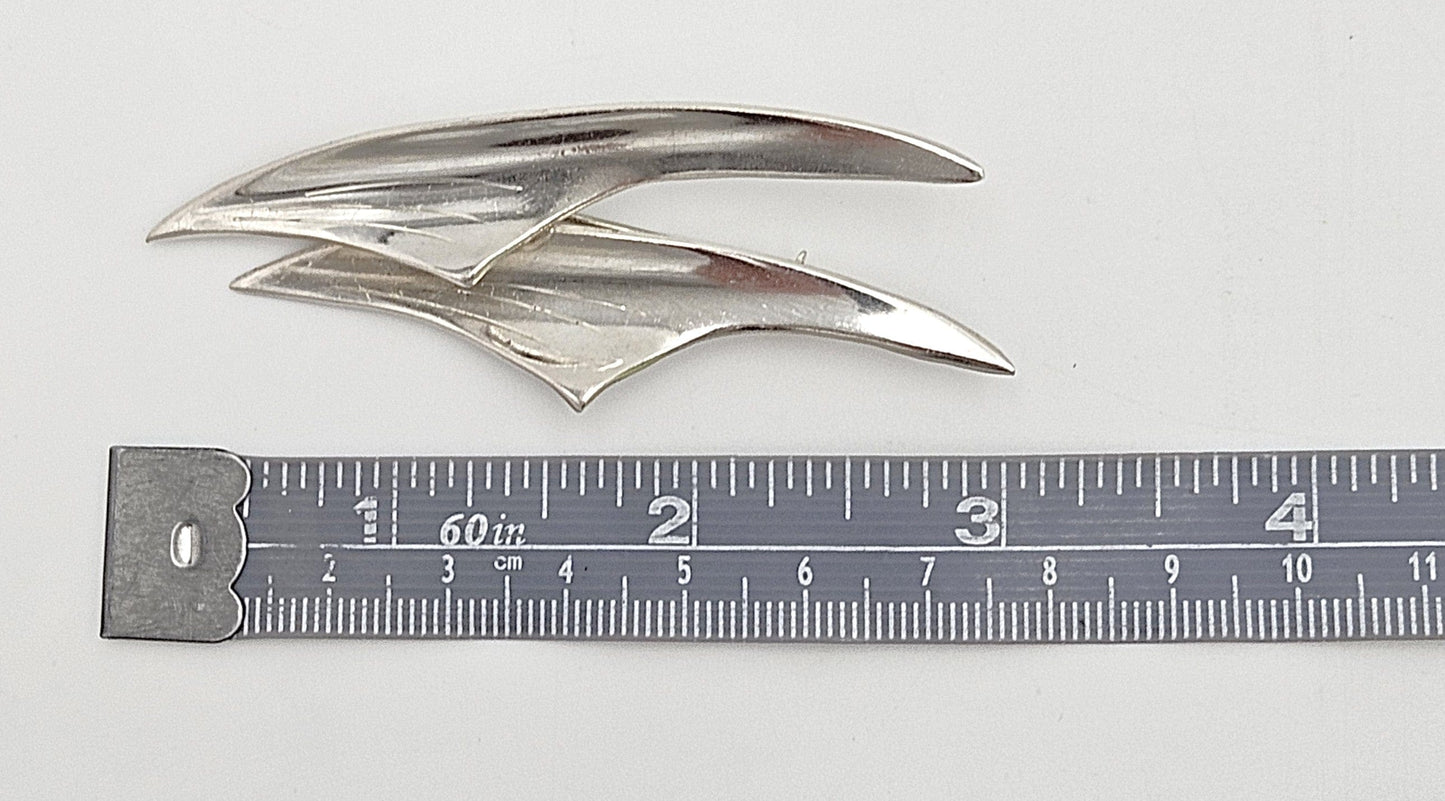 Ulrich Design Jewelry Denmark Ulrich Design Retro Atomic Modernist Sterling Silver Brooch Ca. 1950s