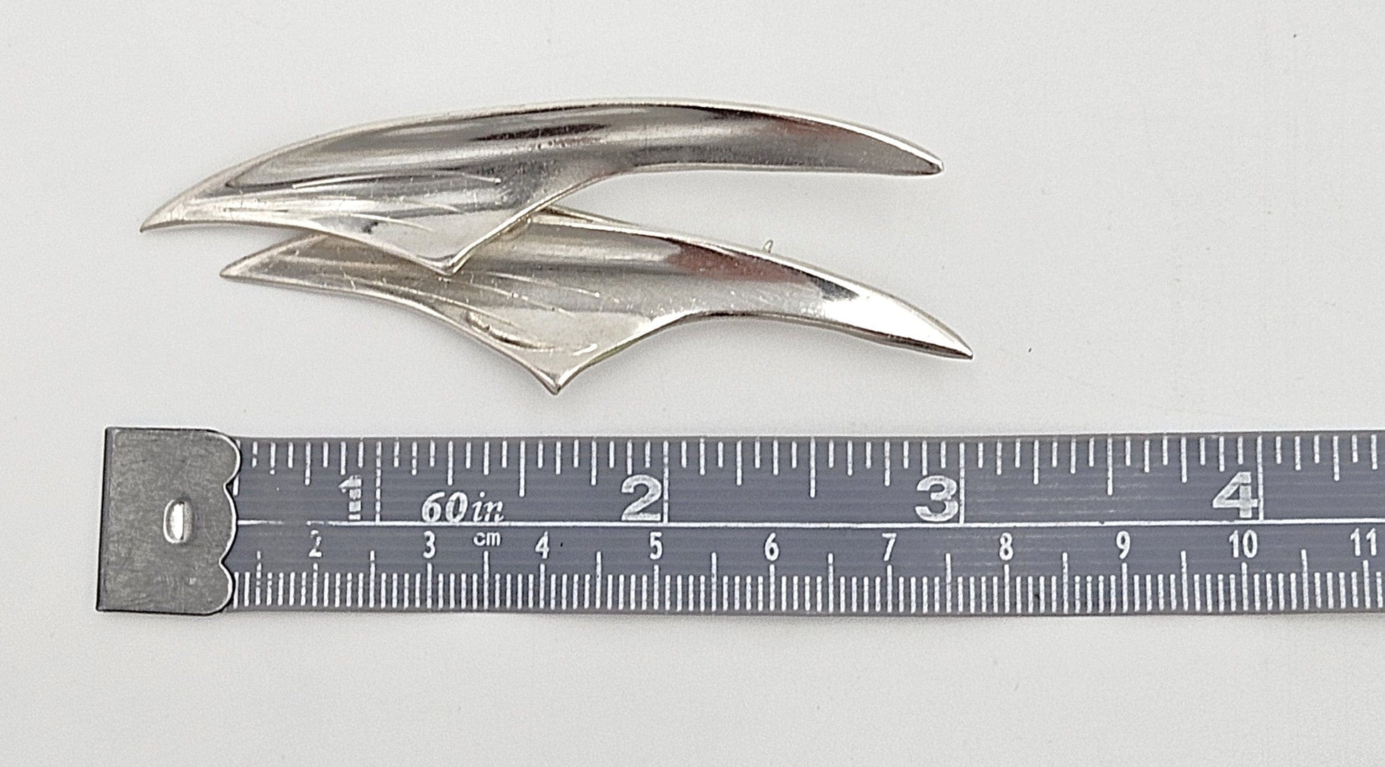 Ulrich Design Jewelry Denmark Ulrich Design Retro Atomic Modernist Sterling Silver Brooch Ca. 1950s