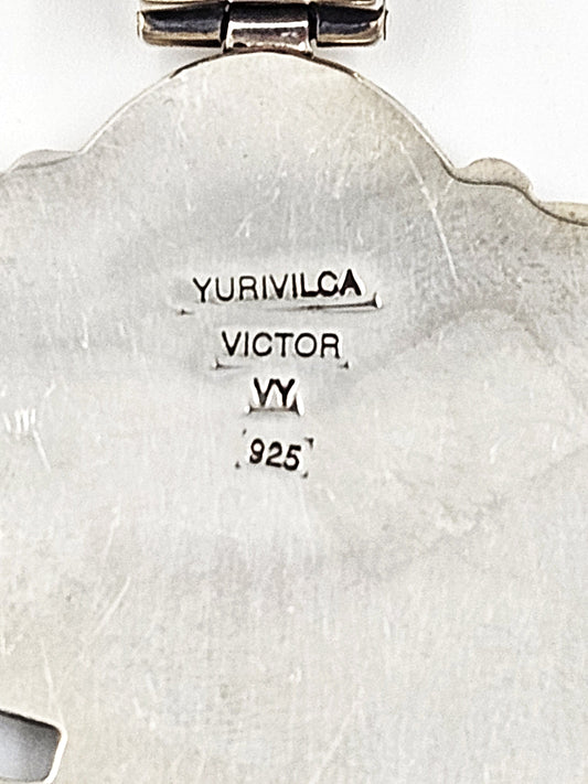 Victor Yurivilca Jewelry OOAK Victor Yurivilca Sterling Onyx Abstract Large Statement Pendant Necklace
