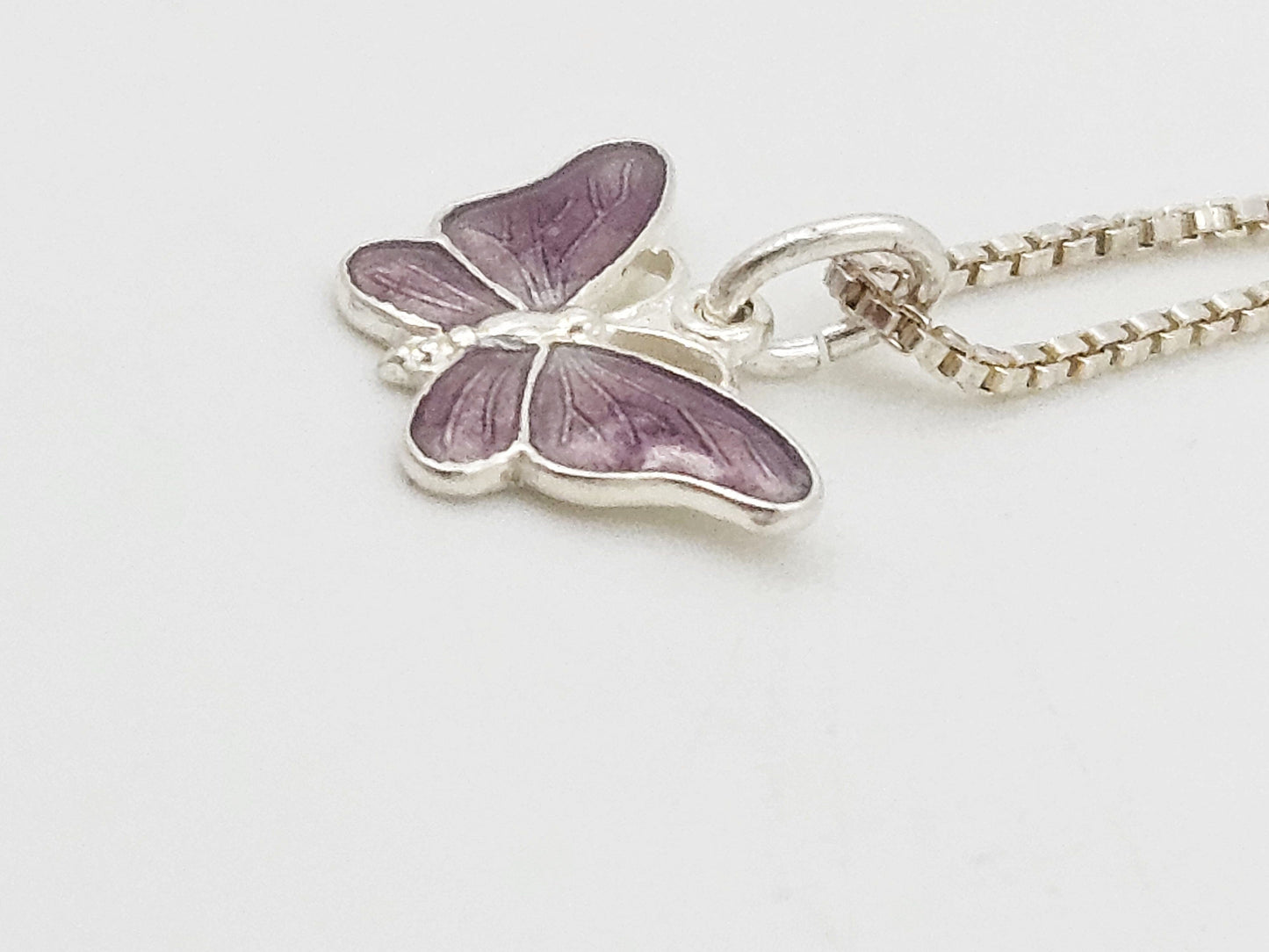 Volmer Bahner Jewelry Danish Designer Volmer Bahner Sterling & Enamel Butterfly Necklace 1950s