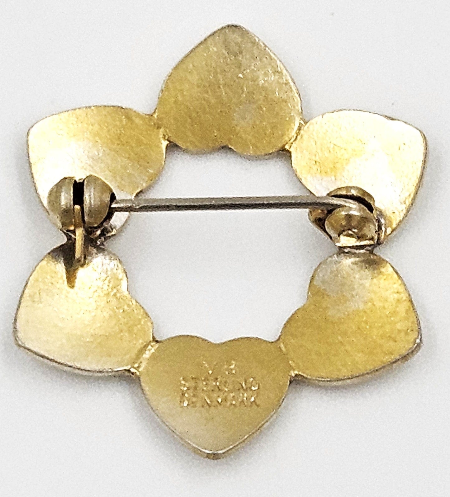 Volmer Bahner Jewelry Danish Designer Volmer Bahner Sterling & Enamel Hearts Brooch Circa 1950s