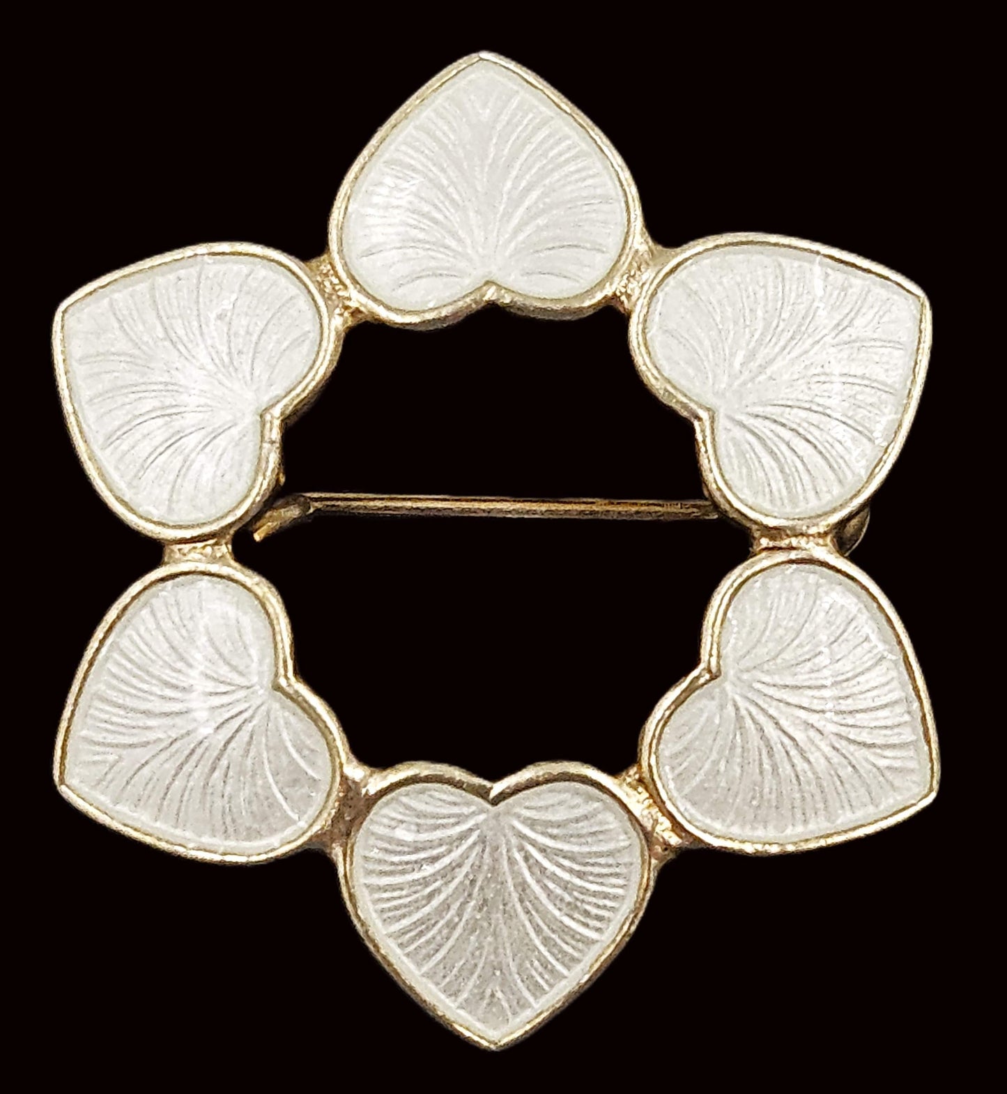 Volmer Bahner Jewelry Danish Designer Volmer Bahner Sterling & Enamel Hearts Brooch Circa 1950s