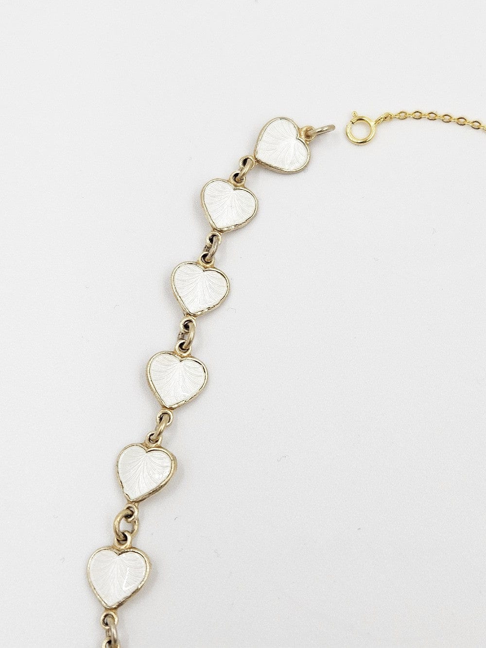 Volmer Bahner Jewelry Danish Designer Volmer Bahner Sterling & Enamel Hearts Necklace 1950s