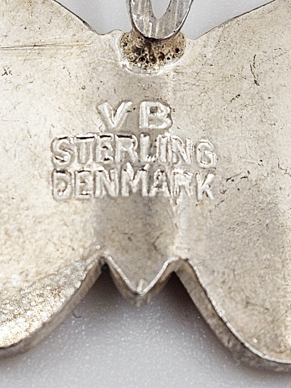 Volmer Bahner Jewelry Denmark Volmer Bahner Sterling Petite Pink Enamel Butterfly Brooch C. 1950s