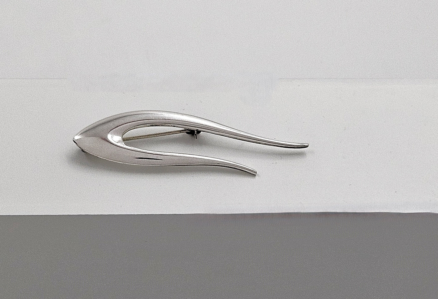 Warmind Jewelry RARE Poul Warmind Denmark Sterling Silver Retro Modernist Brooch C. 1960s