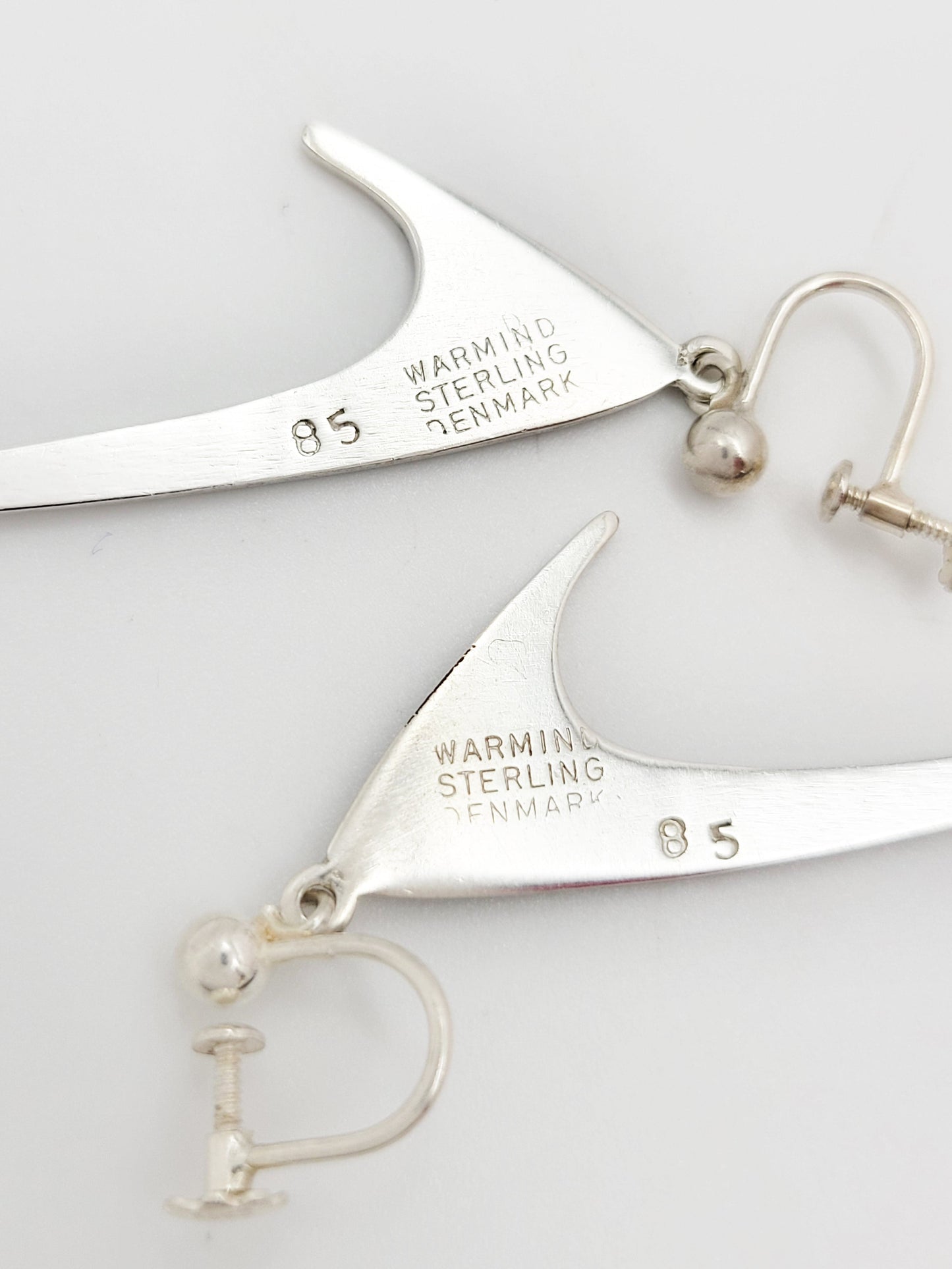Warmind Jewelry WARMIND Denmark Sterling Black Enamel Denmark Modernist Long Earrings