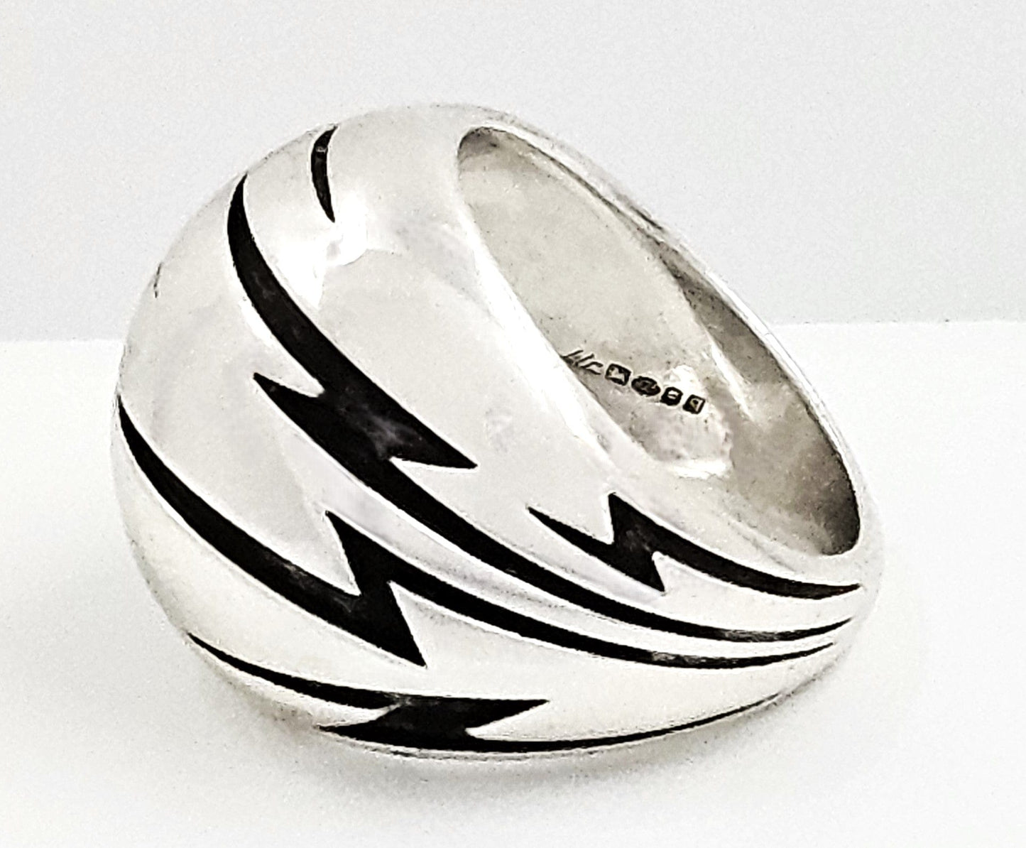 William Cheshire Jewelry UK Designer William Cheshire Modernist Sterling Lightning Bolt Dome Ring 2015